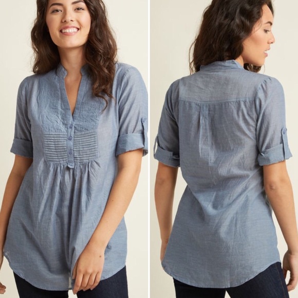 Modcloth Tops - ModCloth Back Road Ramble Chambray Tunic | EUC